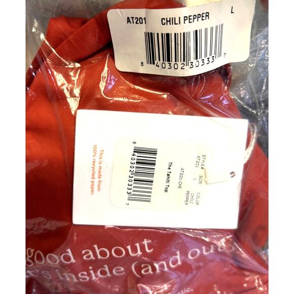 Andie Swim the Tahiti Bikini Top in Chili Pepper Red L NWT - Picture 4 of 5